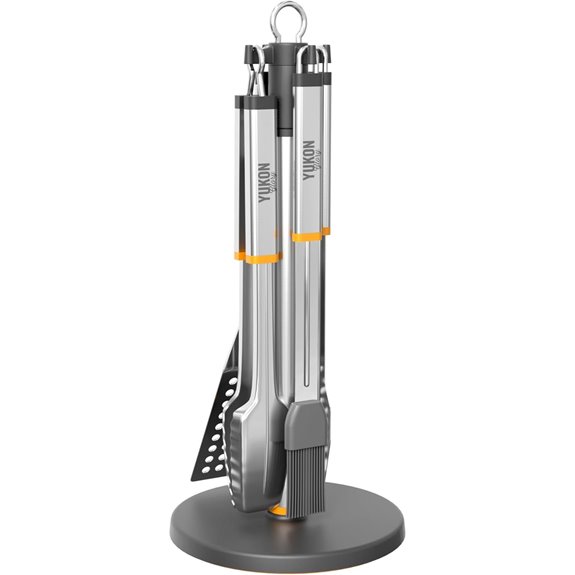 Yukon Glory Stainless Steel BBQ Tool Set with Stand