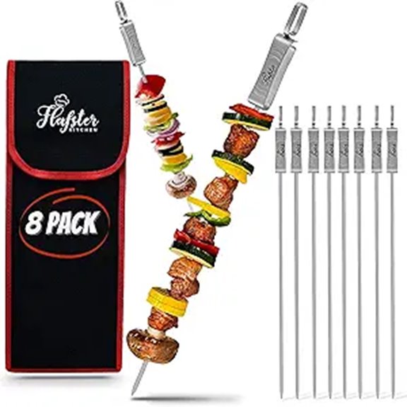 FLAFSTER Kitchen BBQ Skewers 6 Stainless Steel Sets