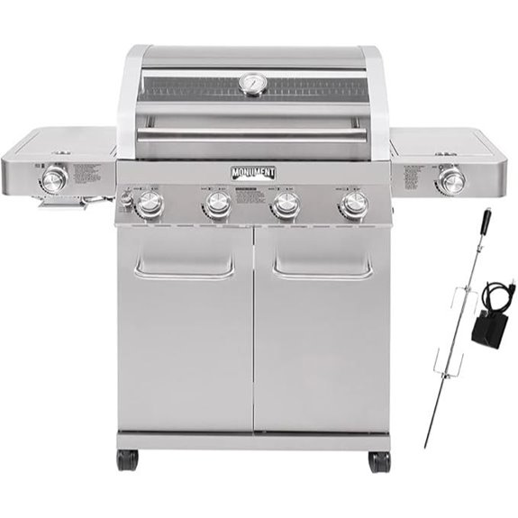 Monument 4-Burner Stainless Steel Gas Grill Set