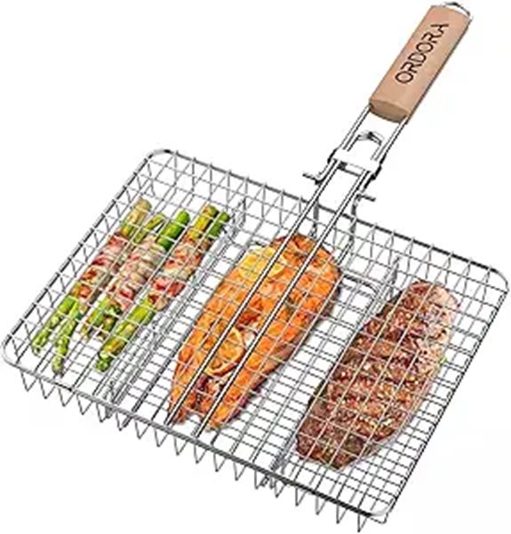 ORDORA Fish & Meat Grill Basket Stainless Steel BBQ Accessory