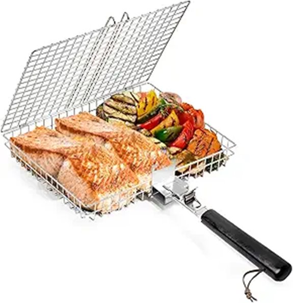 Kiahom Stainless Steel BBQ Grill Basket with Handle