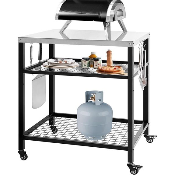 Stainless Steel Outdoor Grill Cart with Wheels