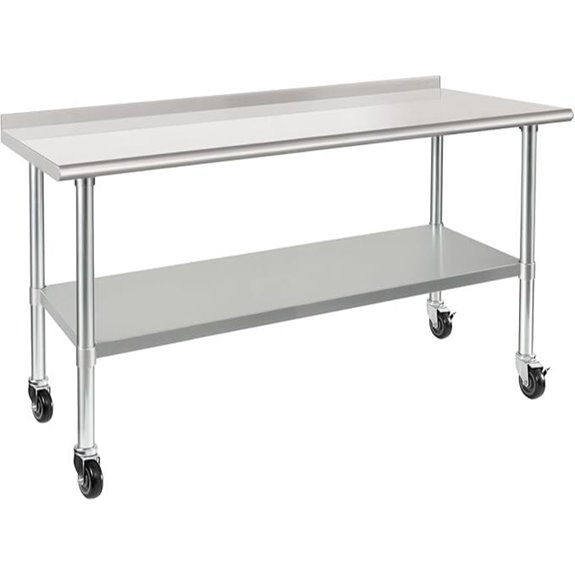 HARDURA Stainless Steel Prep Table with Wheels