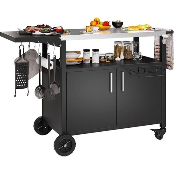Shintenchi Outdoor Grill Cart with Stainless Steel Top