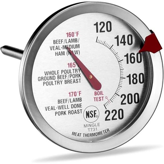 Meat Thermometer for Oven and BBQ Stainless Steel