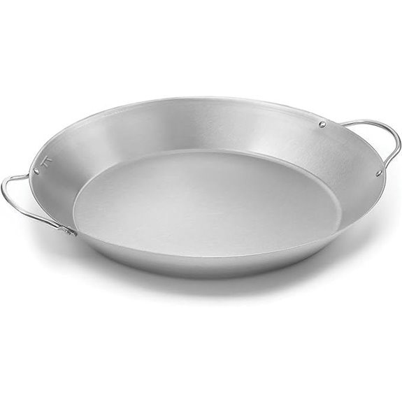 Outset Grill Paella Pan Stainless Steel BBQ Pan With Handles