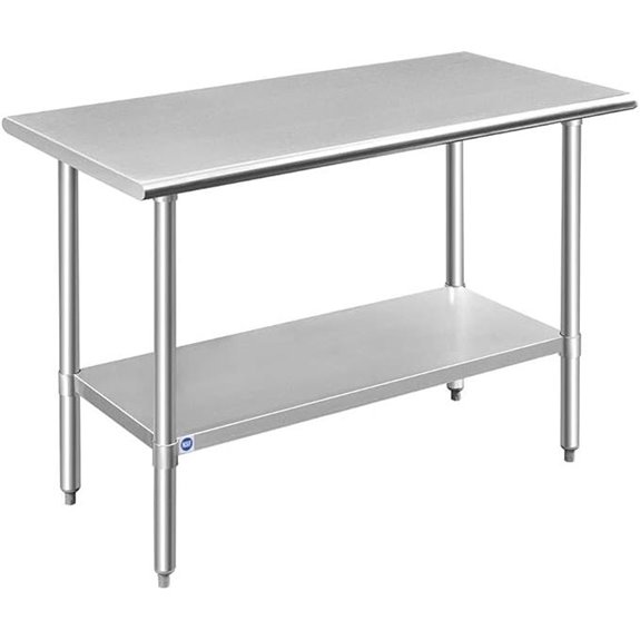 Rockpoint Stainless Steel Prep Table with Adjustable Shelf