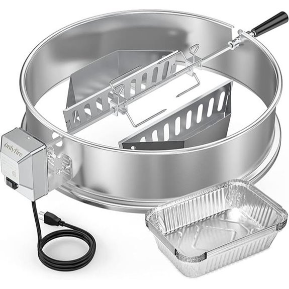 Upgrade Stainless Steel Rotisserie Ring Kit for Weber