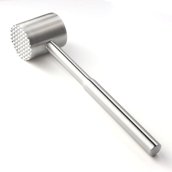 Stainless Steel Meat Tenderizer Mallet with Ergonomic Handle