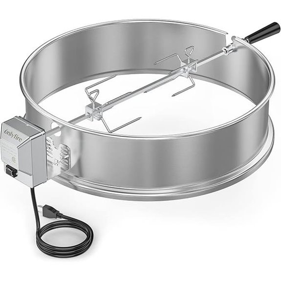 Onlyfire Stainless Steel Rotisserie Ring Kit for Weber Grill
