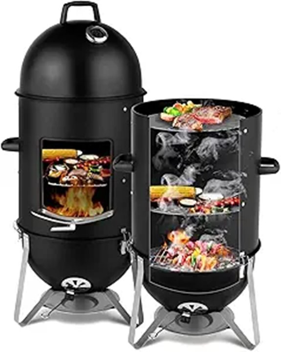Outvita 18.8 Steel Charcoal Smoker & Grill