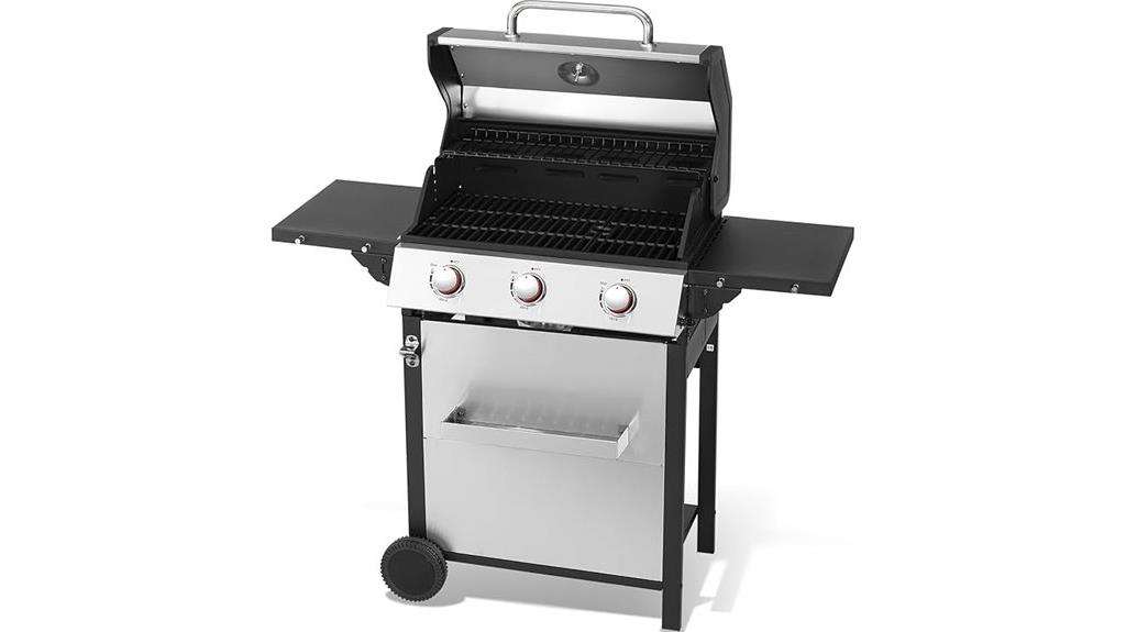 three burner propane grill