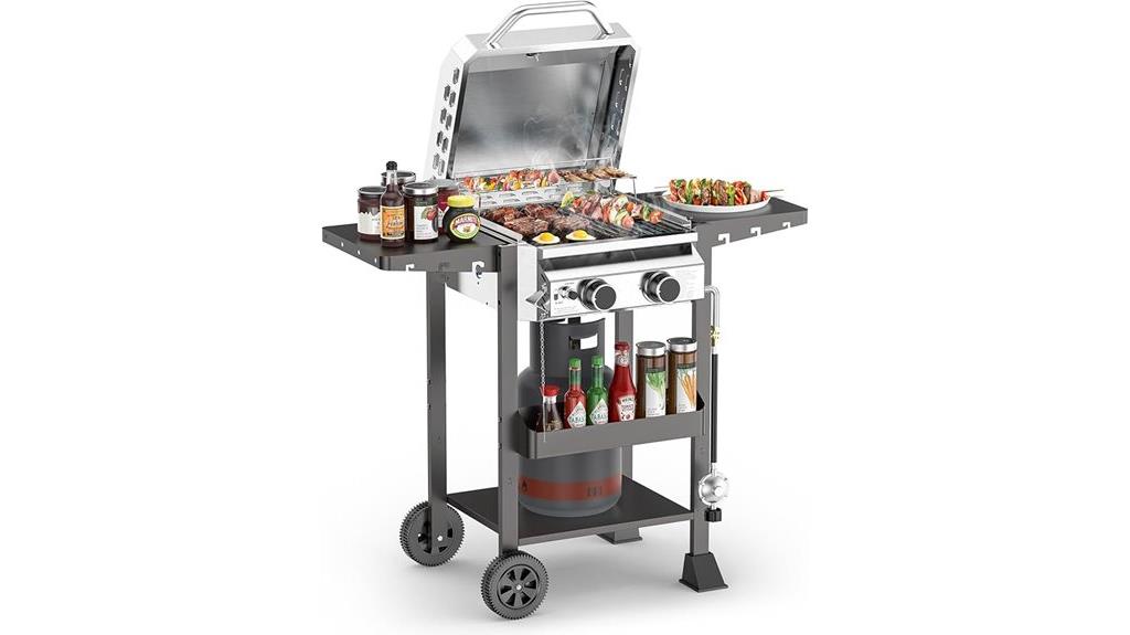 two burner foldable grill