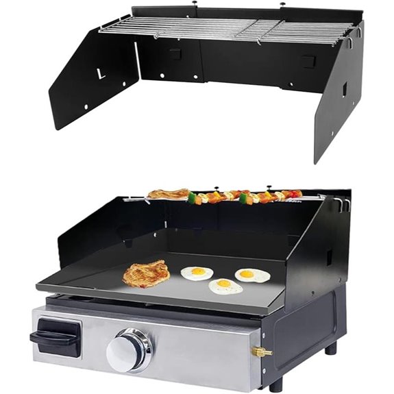 Universal Wind Guard and Warming Rack for Griddles