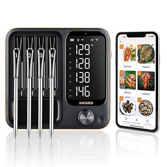 WiFi Bluetooth Meat Thermometer with LCD and Waterproof