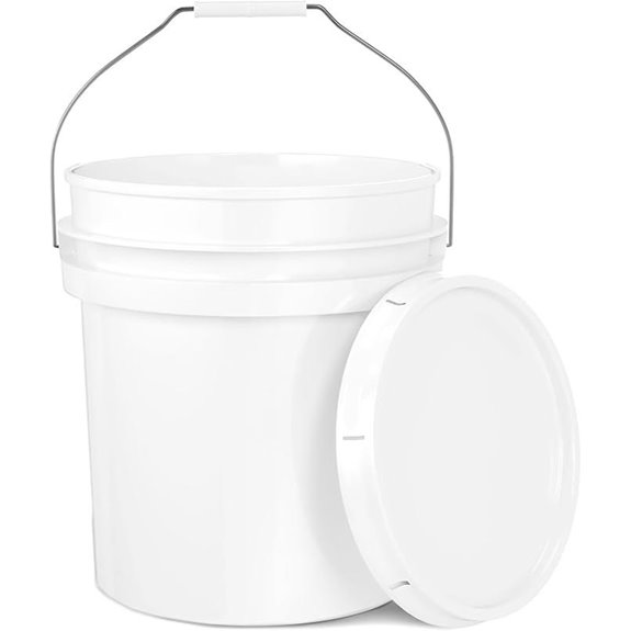 5-Gallon White Food-Grade Bucket with Lid