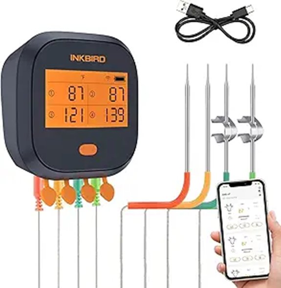 INKBIRD WiFi Meat Thermometer with 4 Probes
