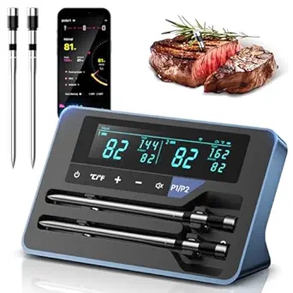AI Wireless Meat Thermometer with Dual Probes