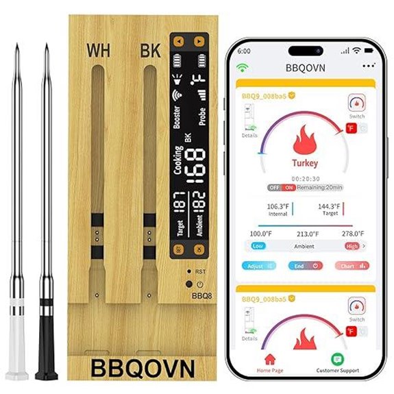 WiFi Meat Thermometer with App 2 Probes Small