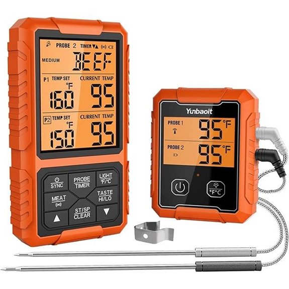 Yunbaoit Wireless Meat Thermometer with Dual Probes