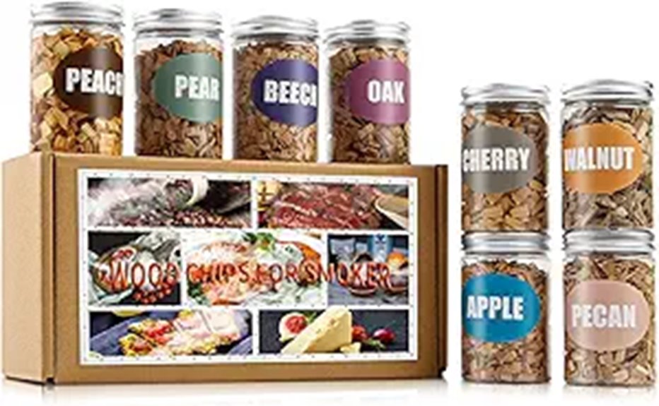 Natural Wood Chips Gift Pack for Smoking and BBQ