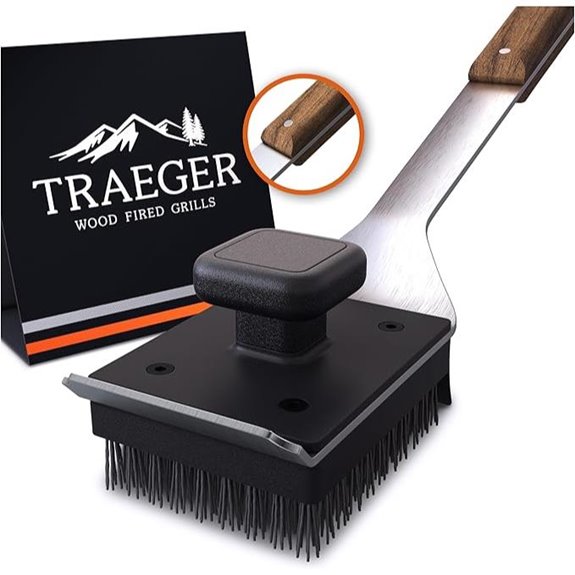 Traeger BBQ Grill Cleaning Brush with Wood Handle