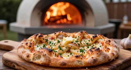 bake garlic knots outdoors