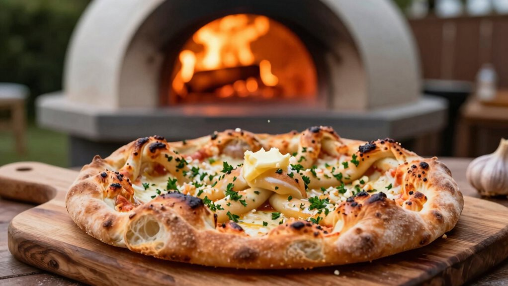 bake garlic knots outdoors