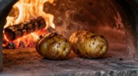 bake potatoes with residual heat