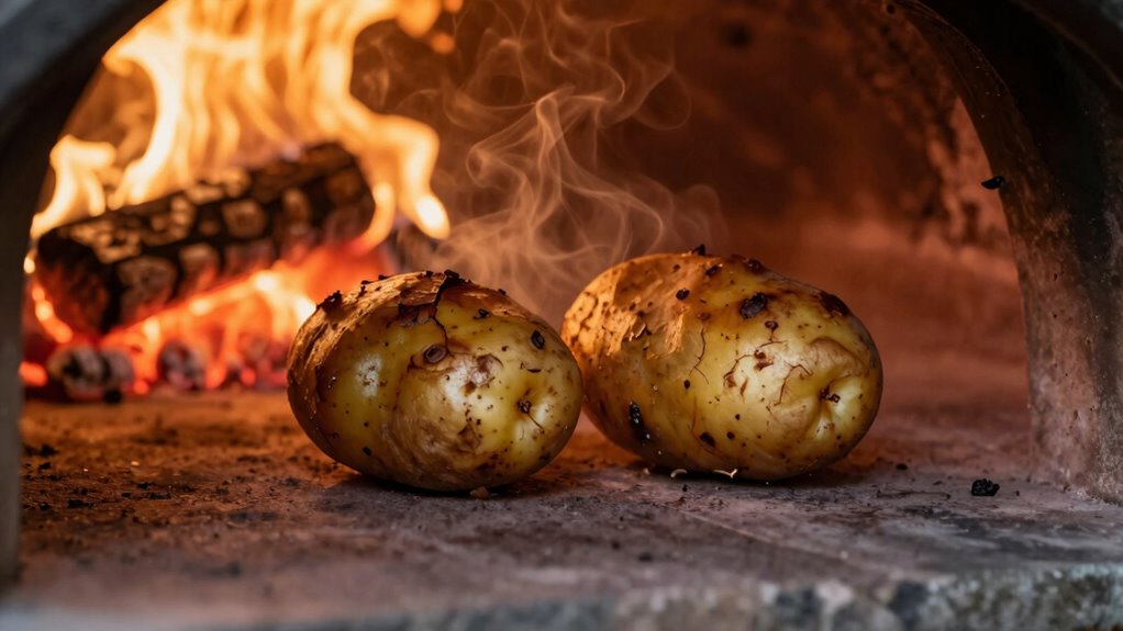 bake potatoes with residual heat
