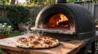baking cinnamon rolls outdoors