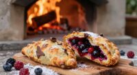 baking sweet calzones outdoors