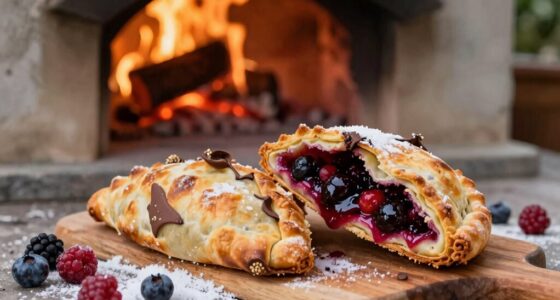 baking sweet calzones outdoors