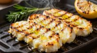 grill halloumi carefully securely