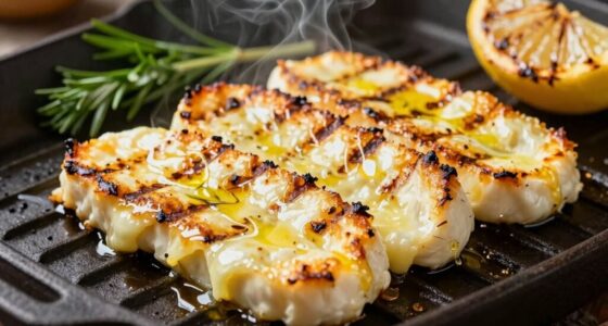 grill halloumi carefully securely