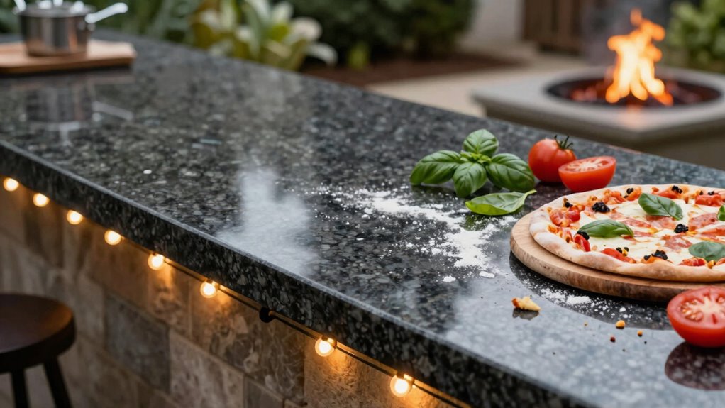 maintain outdoor countertop cleanliness