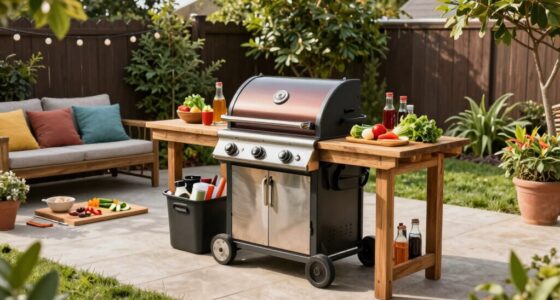 organize grilling and prep area