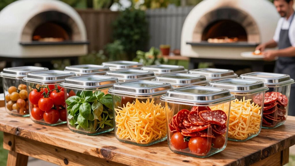 organize ingredients for quick pizza