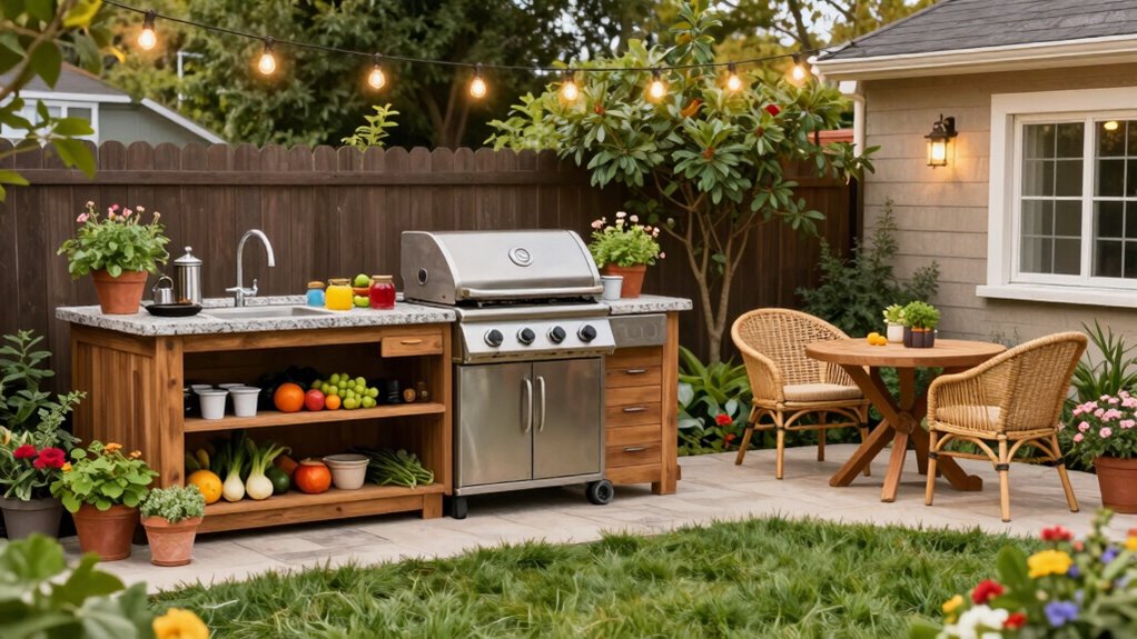 organized inviting outdoor cooking space