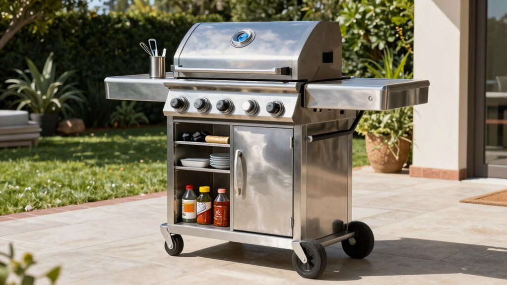 organized weatherproof outdoor grilling