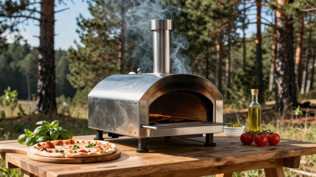 outdoor camping pizza setup