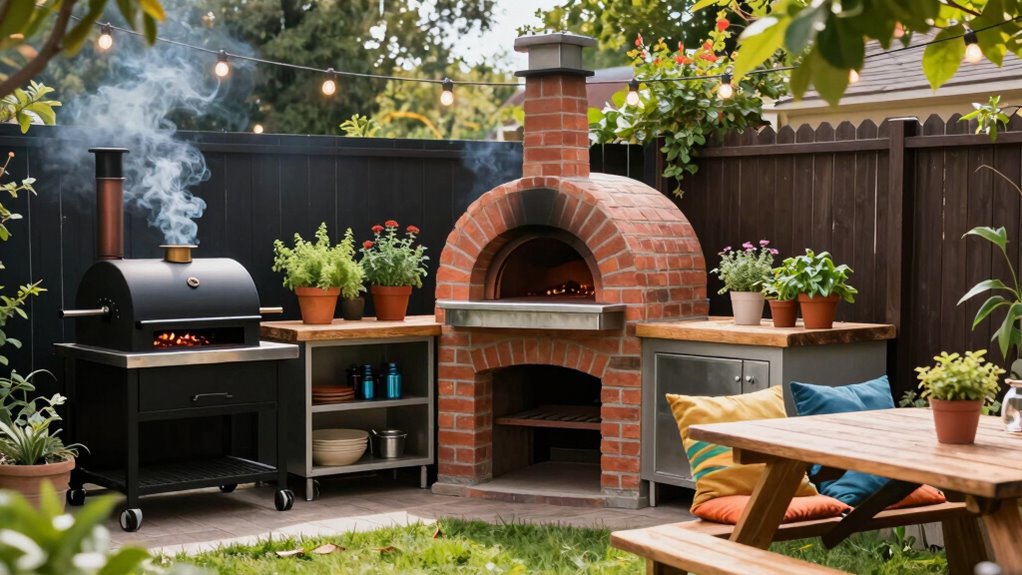 outdoor pizza and smoke area