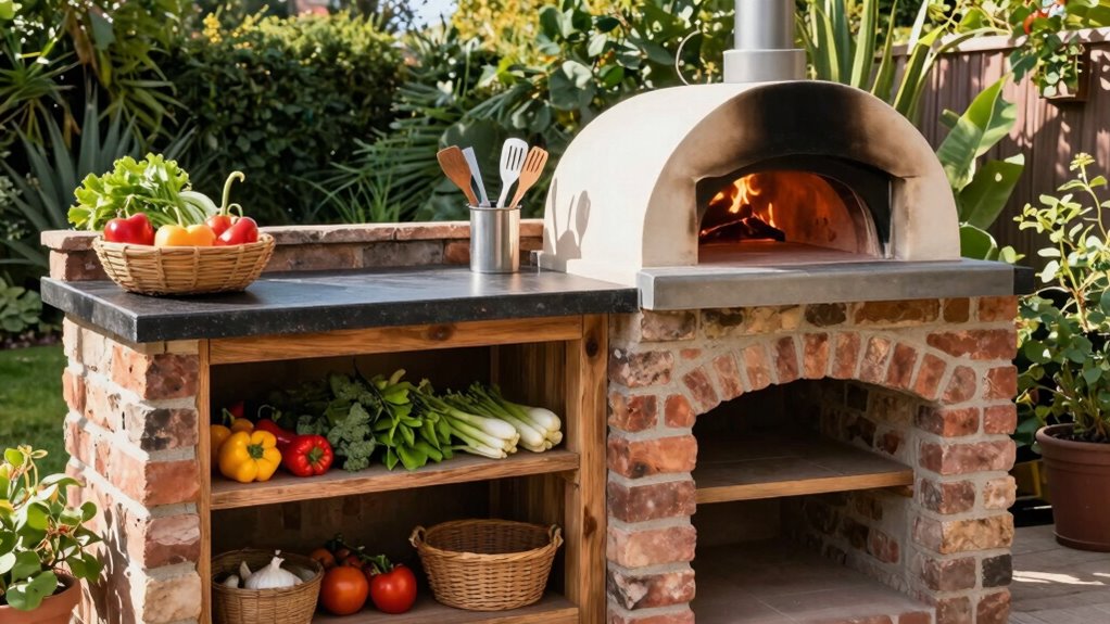 outdoor pizza prep station