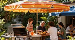 outdoor shading enhances grilling