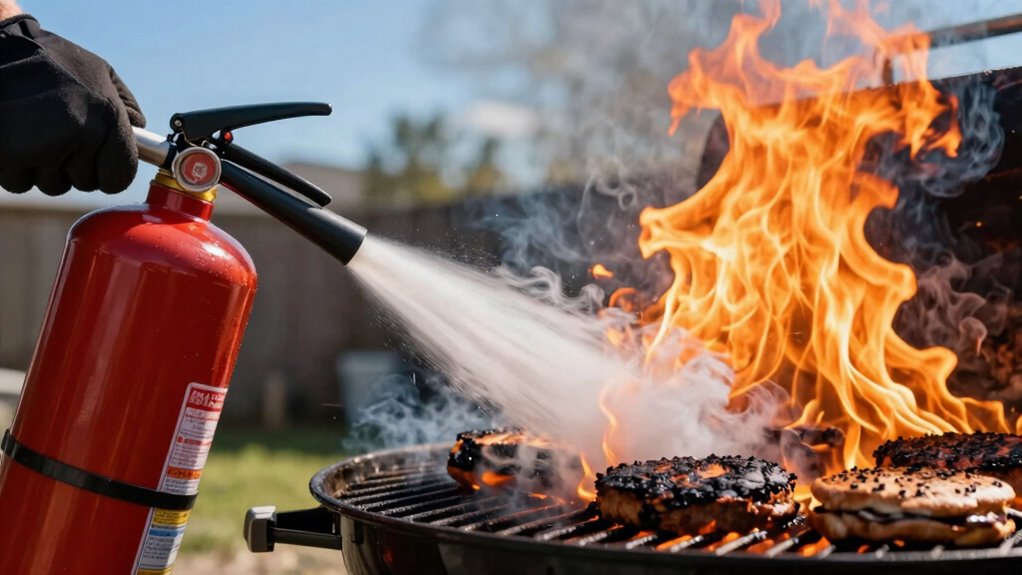 respond quickly to grill fires