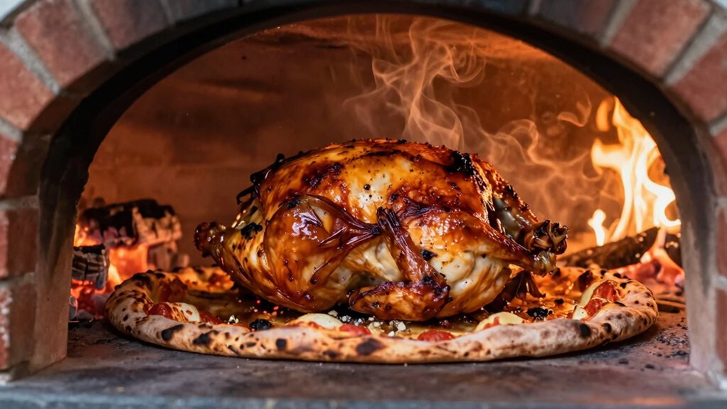 roast chicken in pizza oven