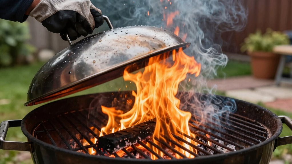 safely extinguish grill fire
