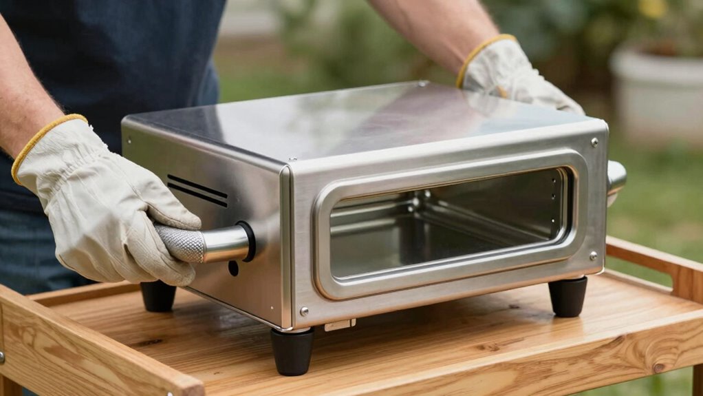 securely transport pizza oven