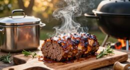 smoked meatloaf backyard dinner