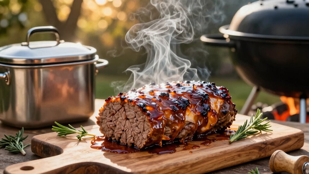 smoked meatloaf backyard dinner